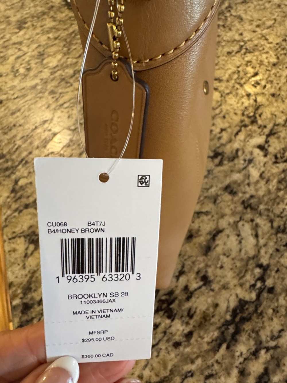 Coach Honey Brown Brooklyn Shoulder Bag 28 NWT - Picture 6 of 10